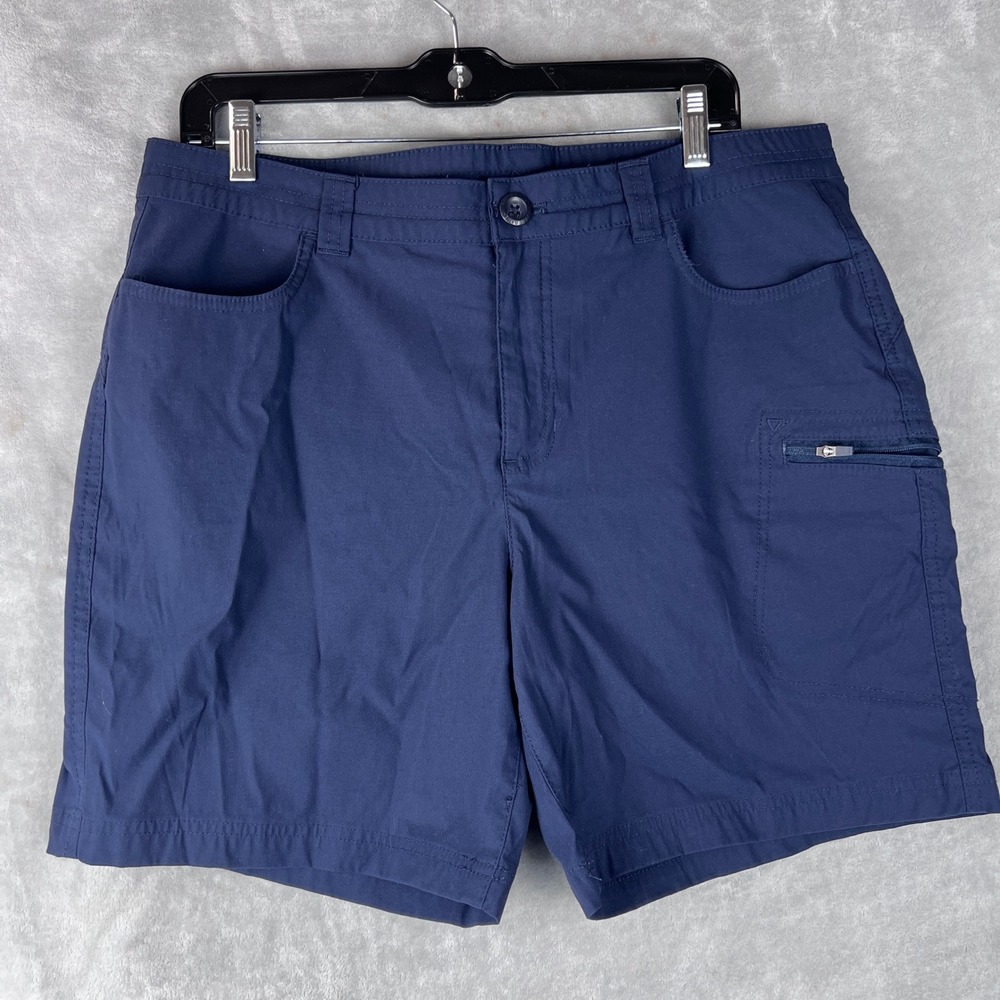 Eddie BauerShorts Womens 14  Navy Blue Hiking Cargo Stretch Outdoor - Picture 5 of 10